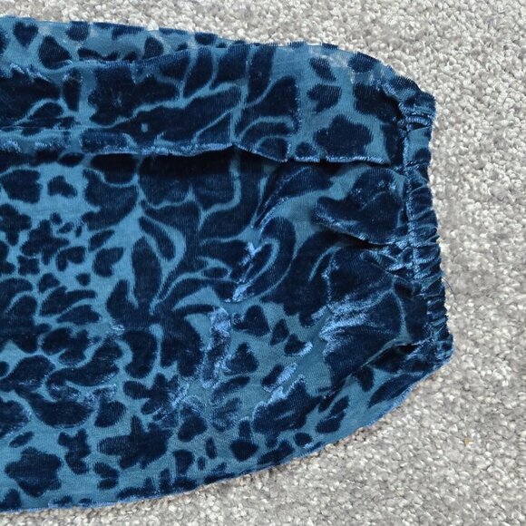 Coldwater Creek Blue Floral Burnout Velvet Sheer Blouse Whimsigoth - Picture 9 of 9